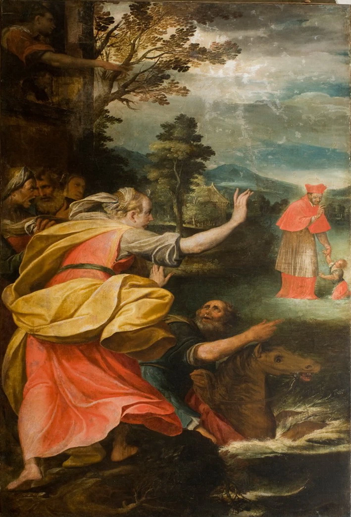 San Carlo Borromeo salva un fanciullo dall'annegamento - Chiesa di S. Nicola da Tolentino, Venezia
